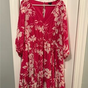 Torrid Red and White Floral Dress